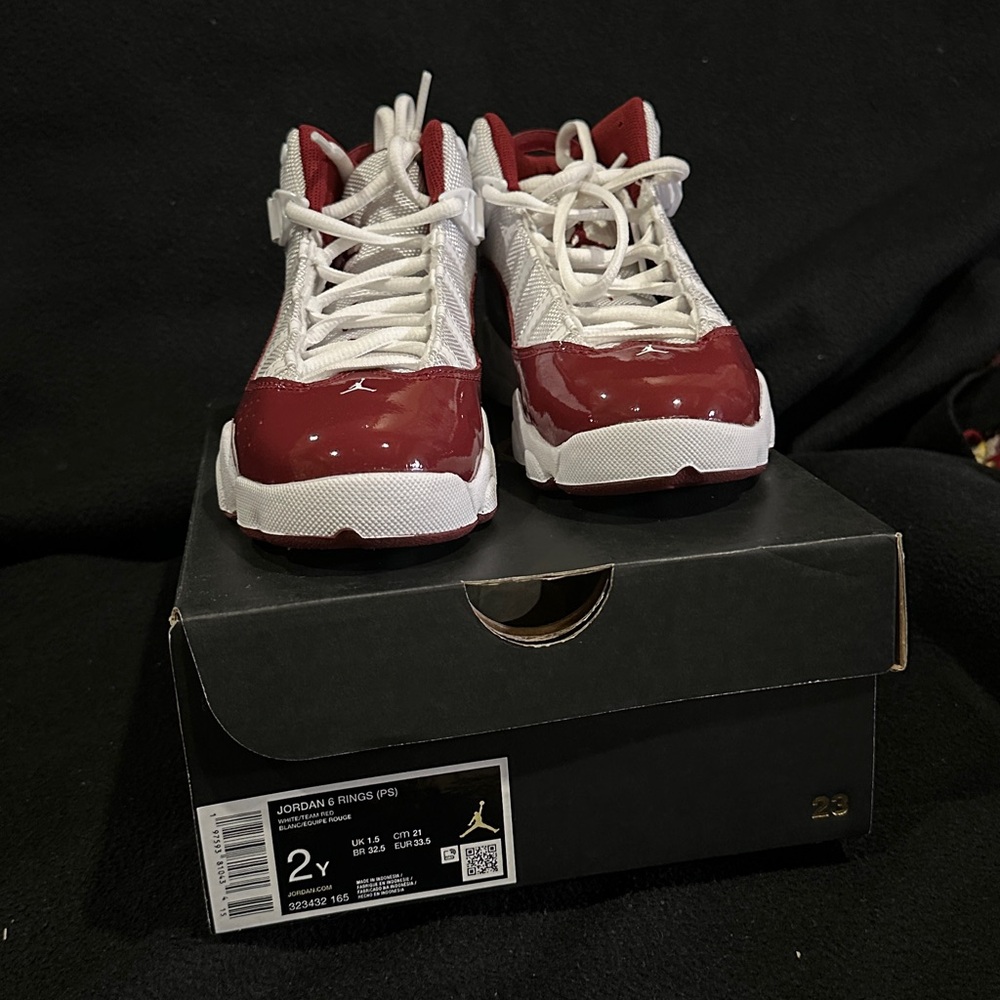 Jordan 6 Rings Red and white Sneakers